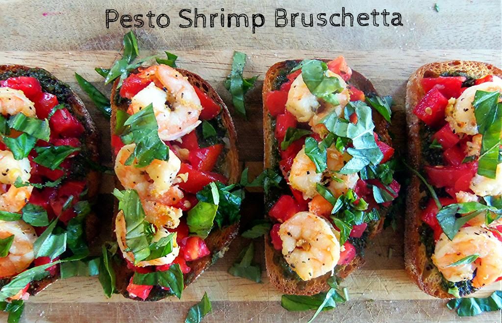 3squeezes Pesto Shrimp Bruschetta
